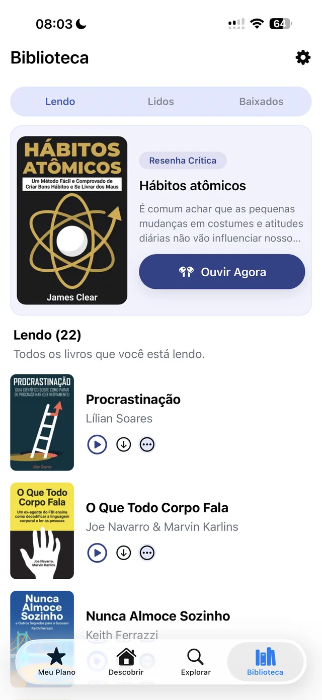 Biblioteca do app 12min